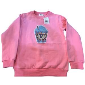 🪩Lola And the Boys- Peachy YUM Rhinestone Sparkle Sweatshirt Size 14 youth*NEW*